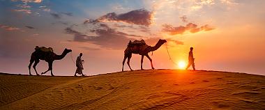 India Rajasthan Thar Desert Sunset