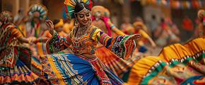 India Dancing Woman During Festival