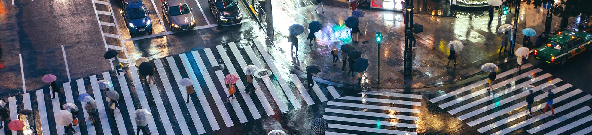 Tokyo Shibuya Crossing, Rainy