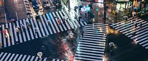 Tokyo Shibuya Crossing, Rainy