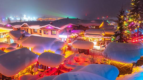 China snow town in Harbin