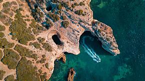 Aerial View of Benagil Cave, Algarve