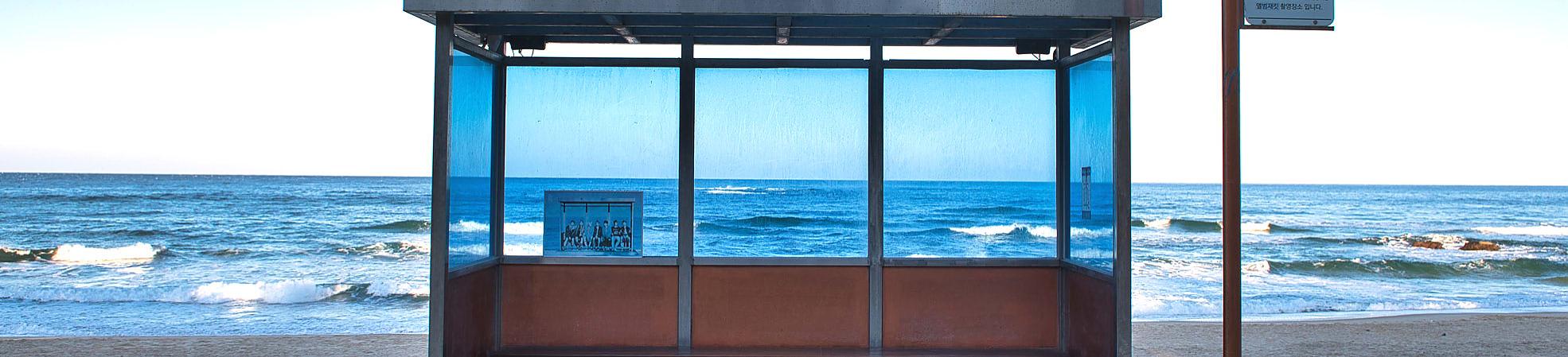 BTS Bus Stop at Hyangho Beach, Gangneung, South Korea