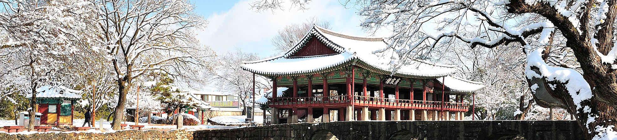 Snowy South Korea in January