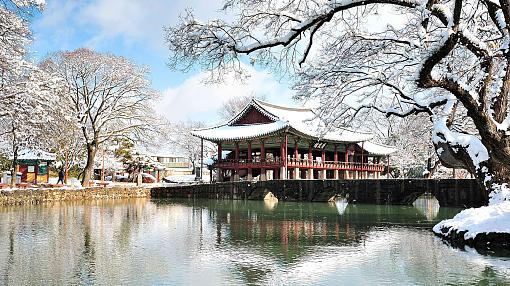 Snowy South Korea in January