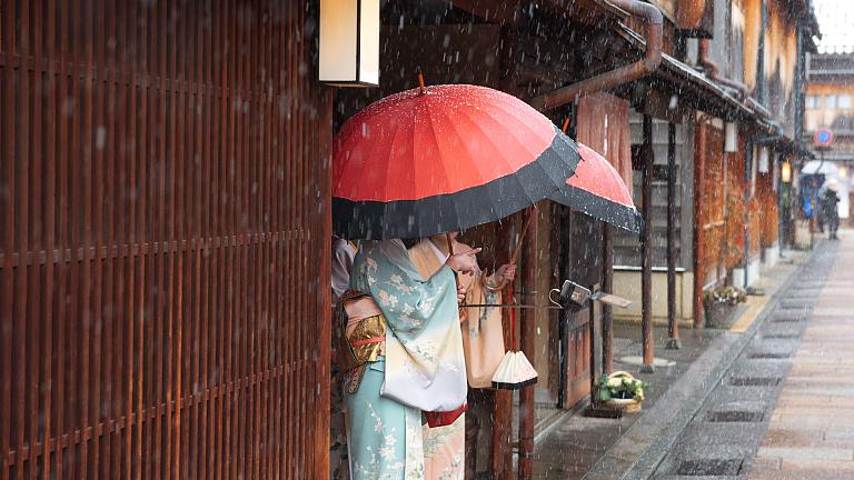 Japan Typhoon Season With Rain