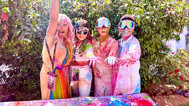 Mary and Friends Enjoy the Holi