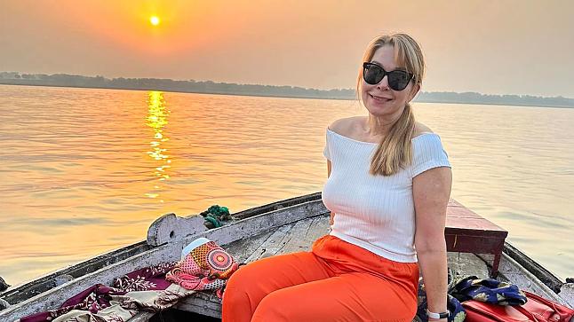 Peggy Enjoys the Cruise on the Ganges
