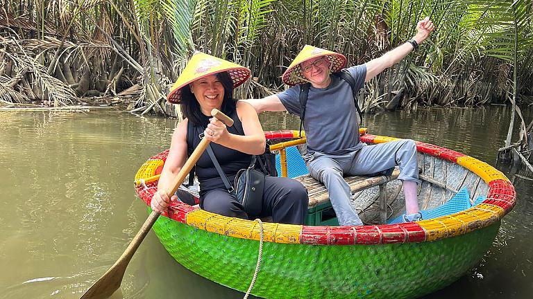 Barco de cesta en Vietnam