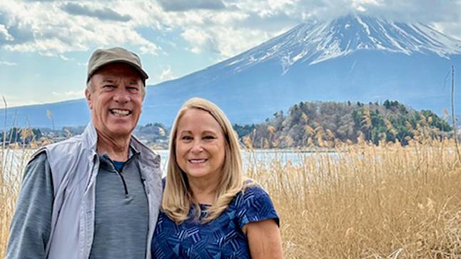 Jan and Mark With Mt. Fuji