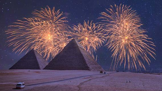 Giza Pyramids New Year Fireworks