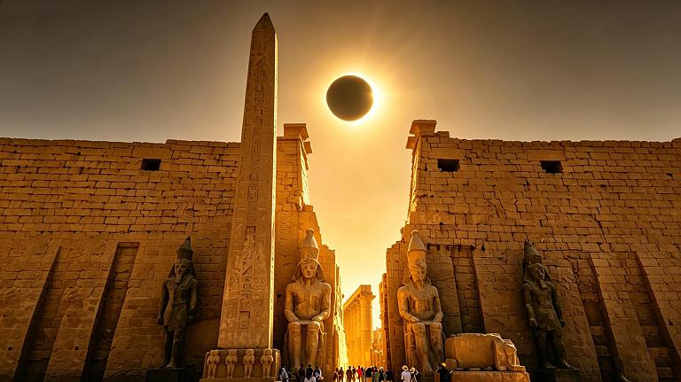 Solar Eclipse in Luxor (Concept Image)