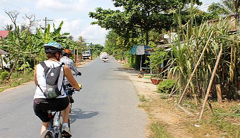 Cycling along the countryside of Vietnam