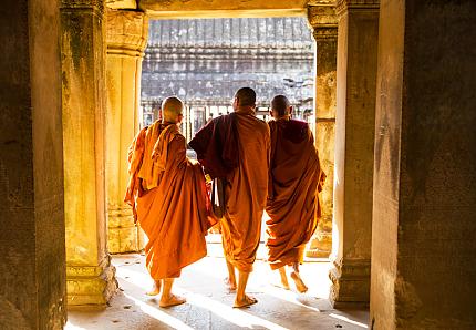 Moines Dans Angkor Thom 