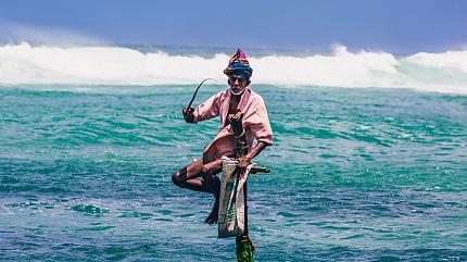 The Stilt Fishermen on the Beach, Galle
