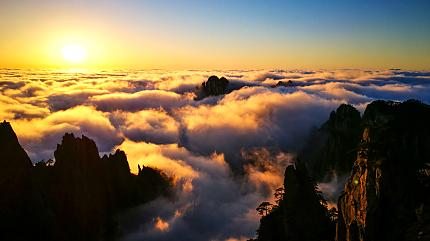 Mount Huangshan in Sunset