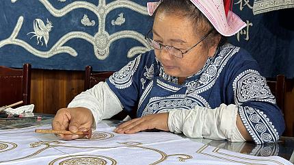 Batik printing in Gejia village,Guizhou