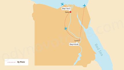 Cairo and Luxor Tour Map