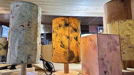 Table lamps made by traditional paper-making tech, Guizhou