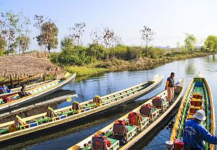 Boats on the Inle Lake