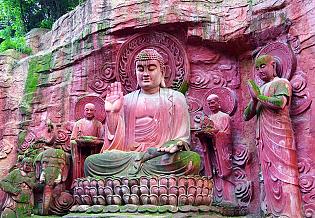 A Buddha Statue on Mt. Emei